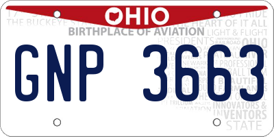 OH license plate GNP3663