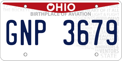 OH license plate GNP3679