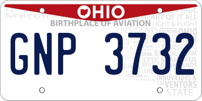 OH license plate GNP3732