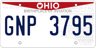 OH license plate GNP3795