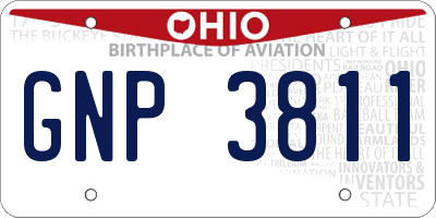 OH license plate GNP3811