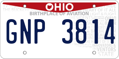 OH license plate GNP3814