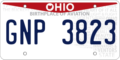 OH license plate GNP3823