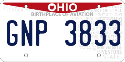 OH license plate GNP3833