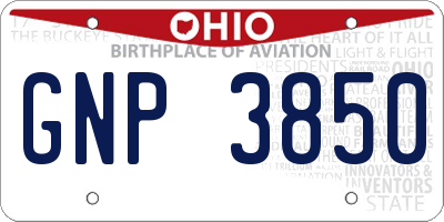 OH license plate GNP3850