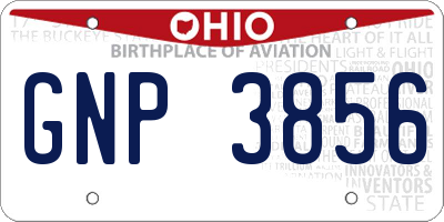 OH license plate GNP3856