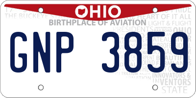 OH license plate GNP3859