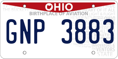 OH license plate GNP3883