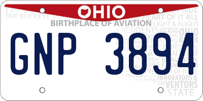 OH license plate GNP3894