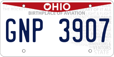 OH license plate GNP3907