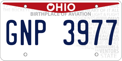 OH license plate GNP3977