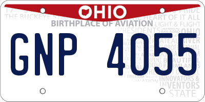 OH license plate GNP4055