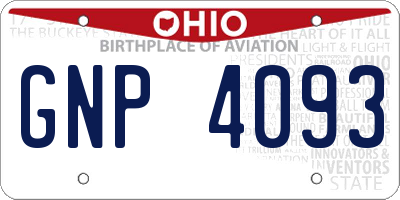 OH license plate GNP4093