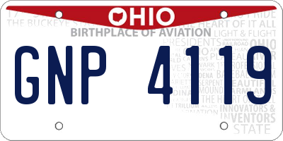 OH license plate GNP4119