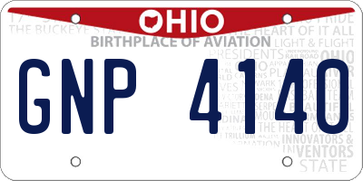 OH license plate GNP4140