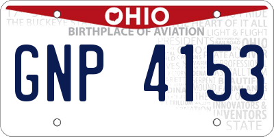 OH license plate GNP4153