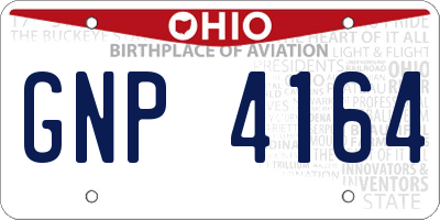 OH license plate GNP4164
