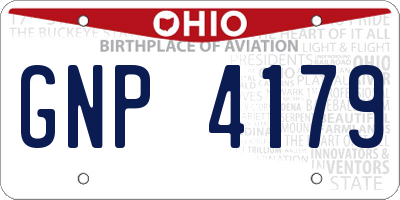 OH license plate GNP4179