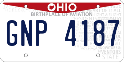 OH license plate GNP4187