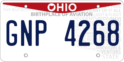 OH license plate GNP4268