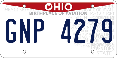 OH license plate GNP4279