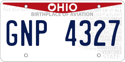 OH license plate GNP4327