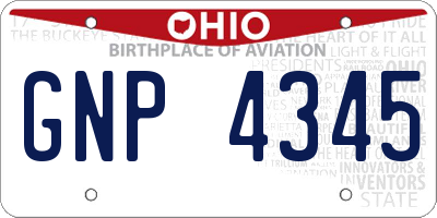 OH license plate GNP4345