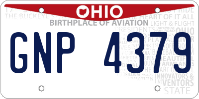 OH license plate GNP4379