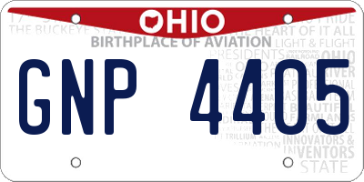 OH license plate GNP4405