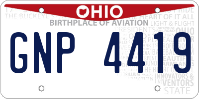 OH license plate GNP4419