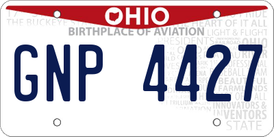OH license plate GNP4427