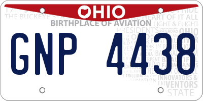 OH license plate GNP4438