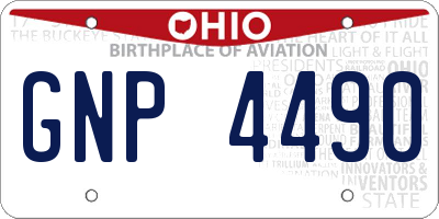OH license plate GNP4490