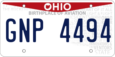 OH license plate GNP4494