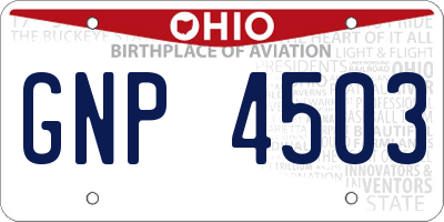 OH license plate GNP4503