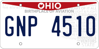 OH license plate GNP4510