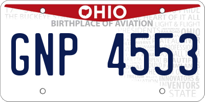 OH license plate GNP4553