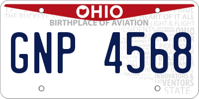OH license plate GNP4568