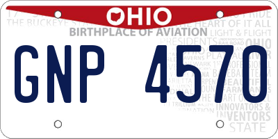 OH license plate GNP4570