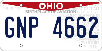 OH license plate GNP4662