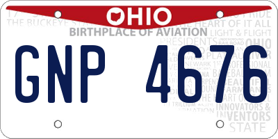 OH license plate GNP4676