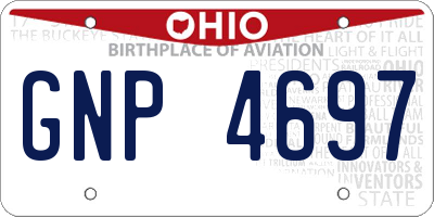 OH license plate GNP4697