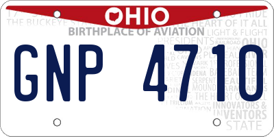 OH license plate GNP4710