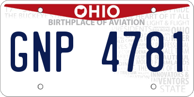 OH license plate GNP4781