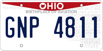 OH license plate GNP4811