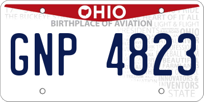 OH license plate GNP4823