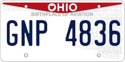 OH license plate GNP4836