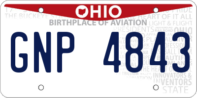 OH license plate GNP4843