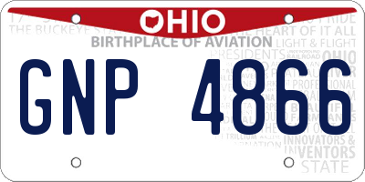 OH license plate GNP4866