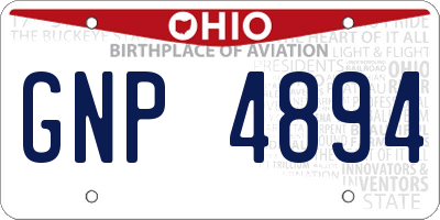 OH license plate GNP4894